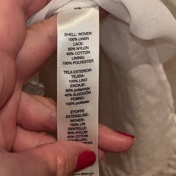 Chicos ladies size 3 linen combo top / lace - Picture 5 of 7